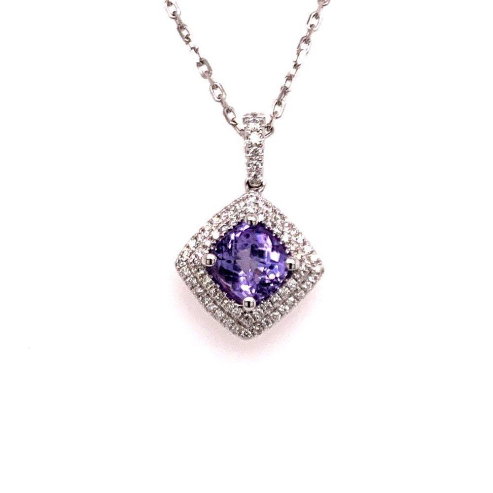 Diamond Sapphire Necklace 2.32 TCW 18k Gold Women Certified $4,950 921152